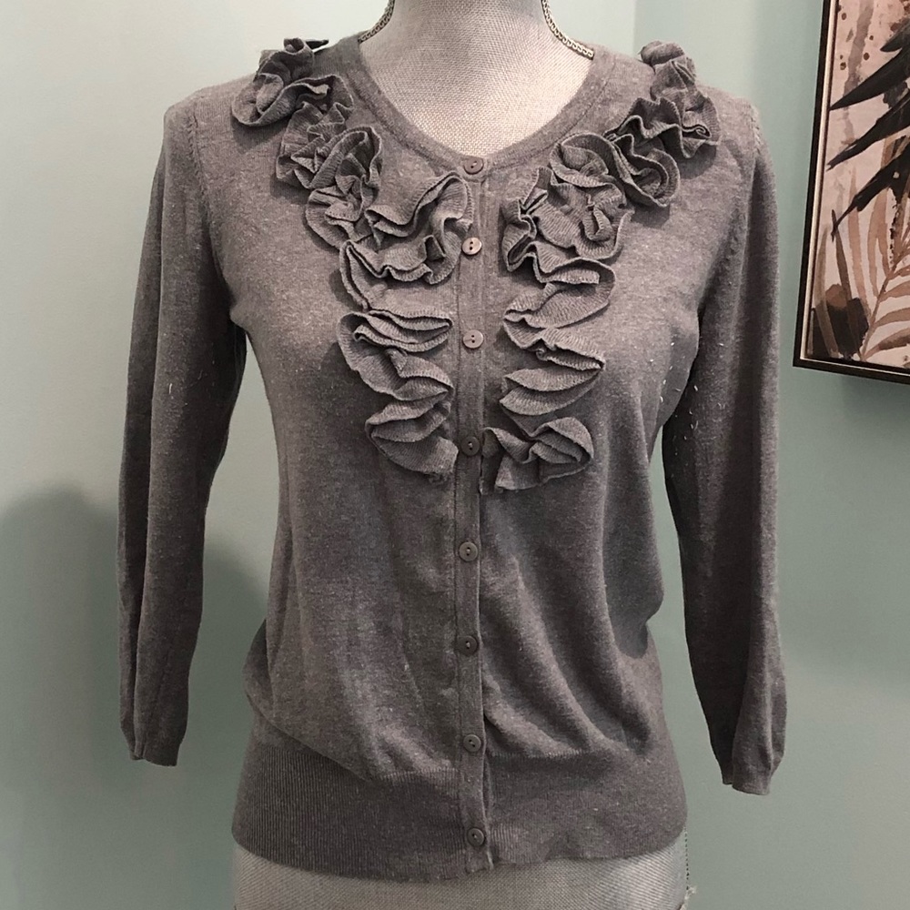 Gray Sweater Cardigan Tracy M
